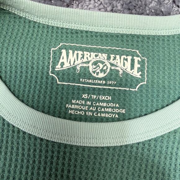 American Eagle Green Knit long Sleeve Pullover Sweater Womens Size XS - Picture 5 of 6